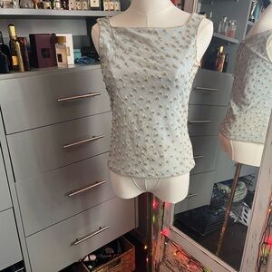 Vintage Oscar de la Renta Chic baby blue beaded top